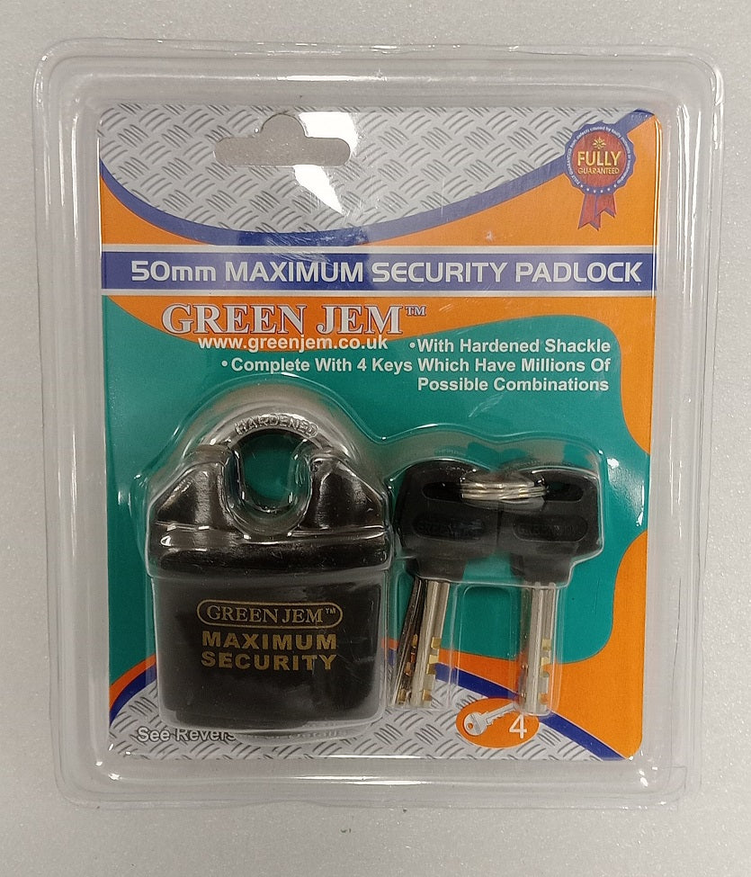 GREEN JEM MAX SECURITY PADLOCK 50MM