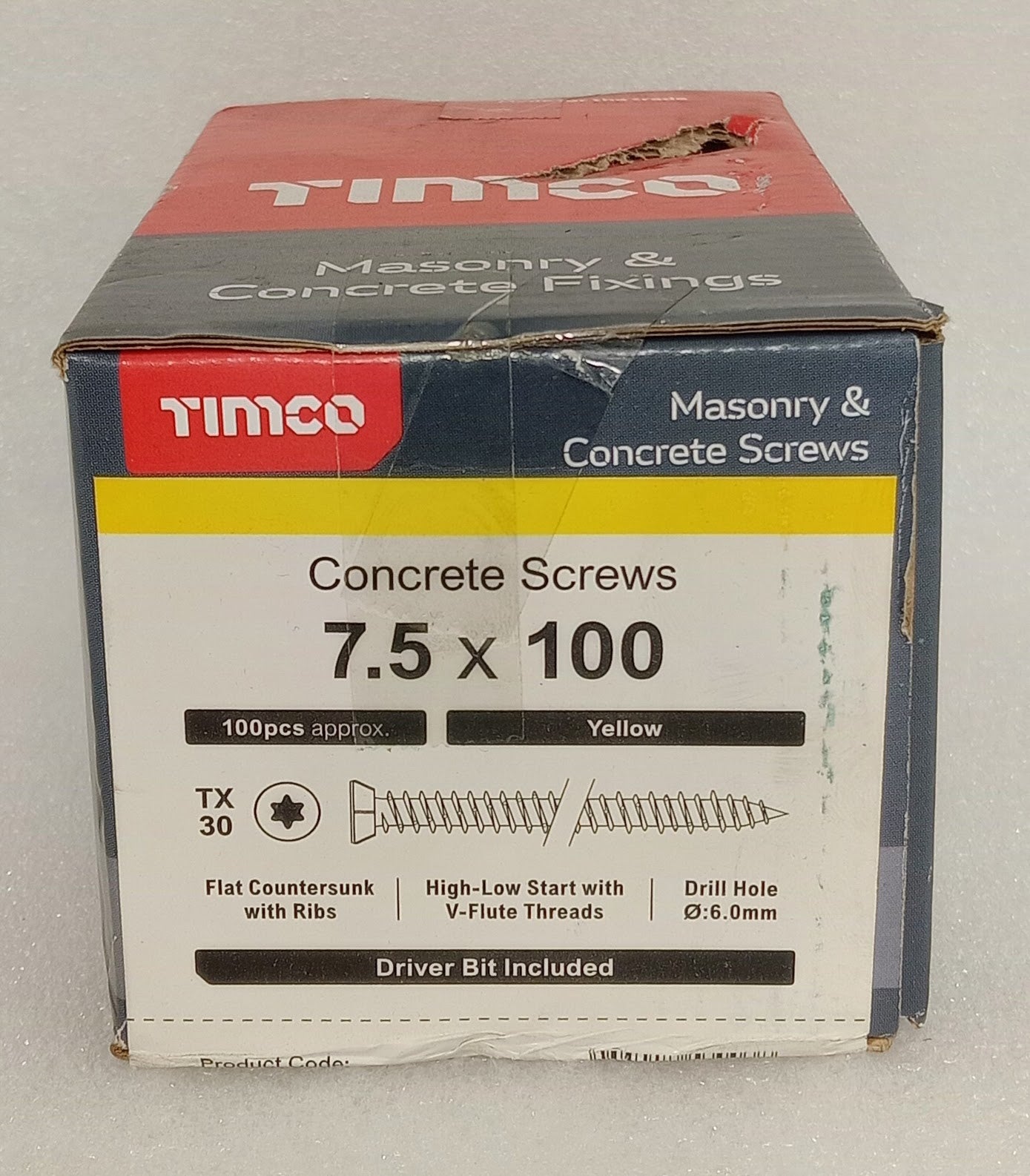 7.5 x 100 concrete screw
