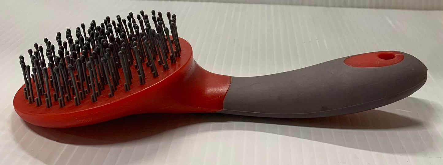 Two Tone Round Mane Tail Brush RedGrey
