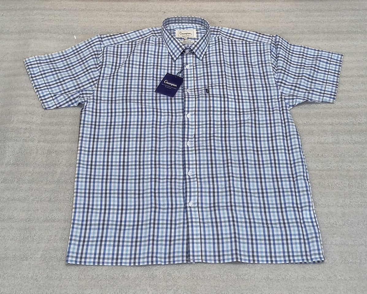 Champion Doncaster Mens Short Sleeve Shirt Light Blue (L)