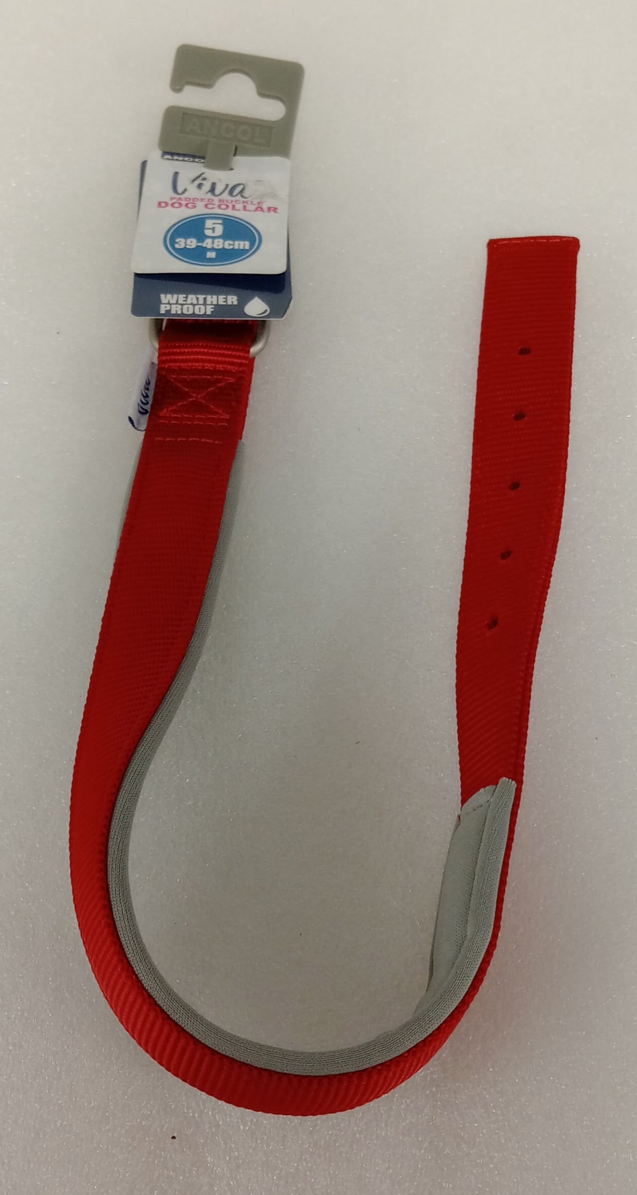 PADDED DOG COLLARD M RED
