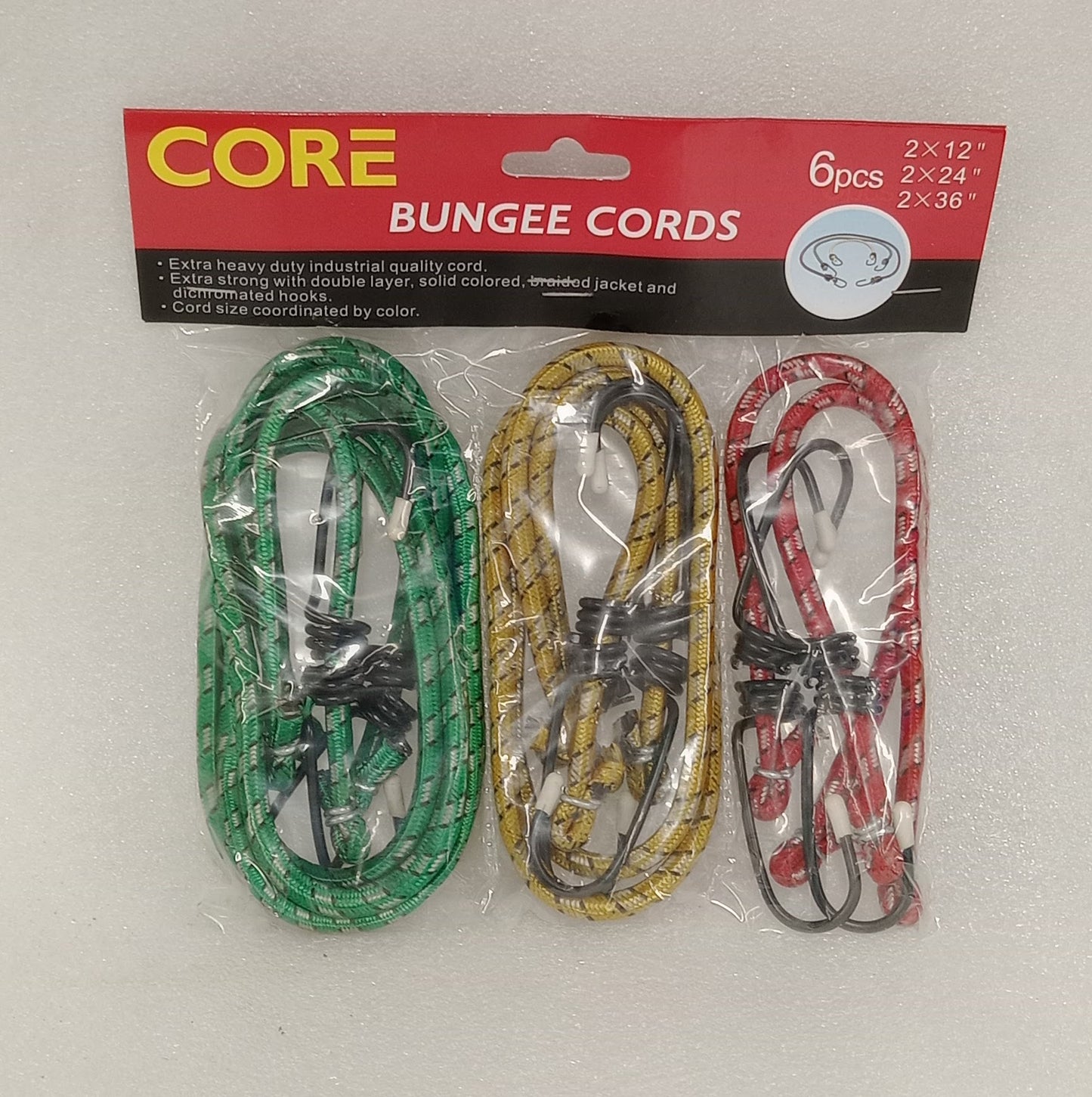 Core 6-PCE Bungee Set - 12in 24in & 36in
