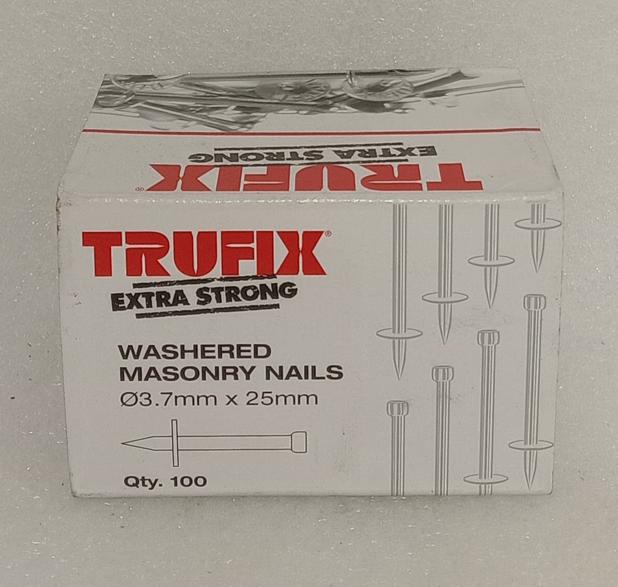 Trufix Washered Masonry Nails 25mm (Box of 100)
