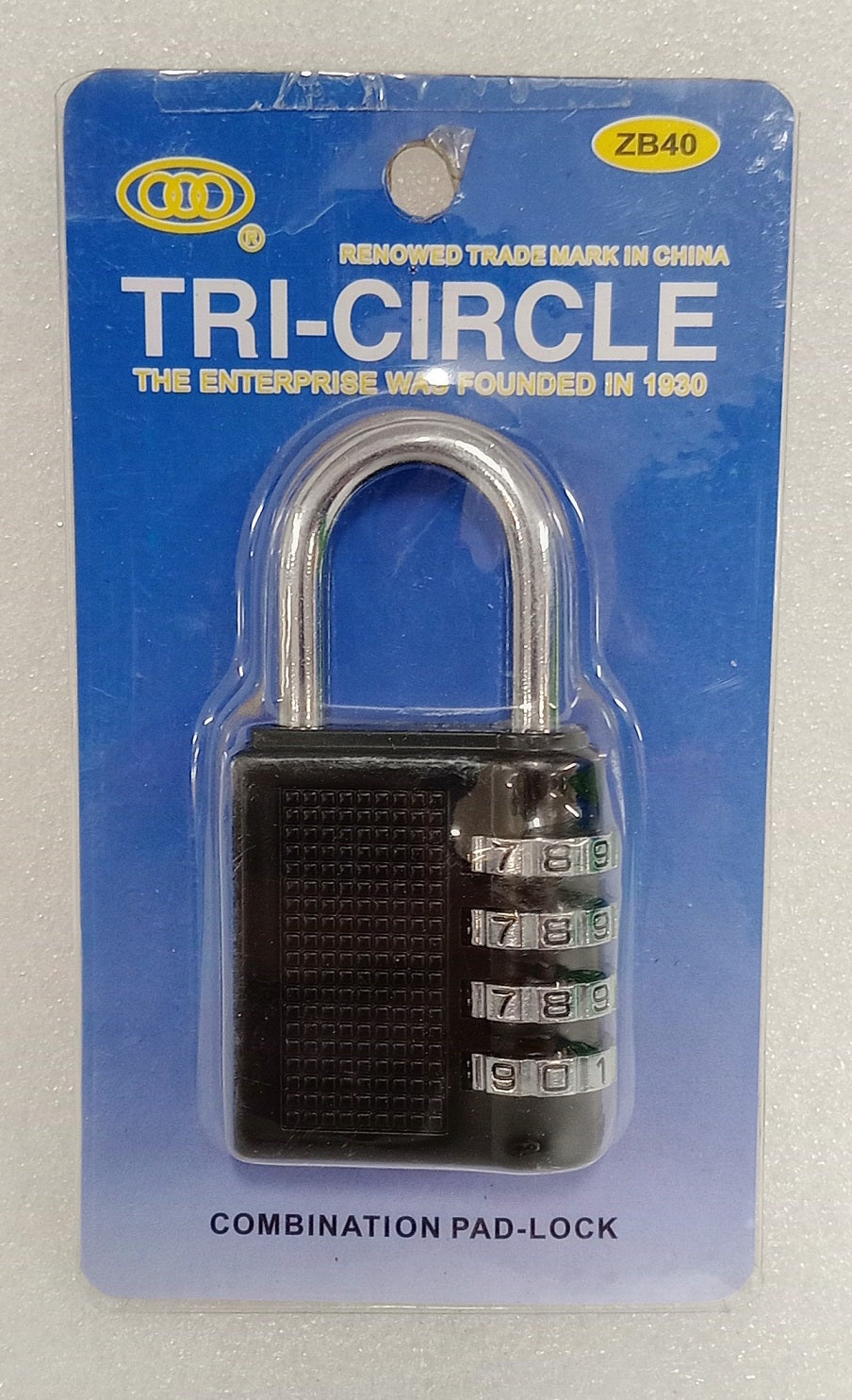 TRI CIRCLE COMBINATION PADLOCK ZB40