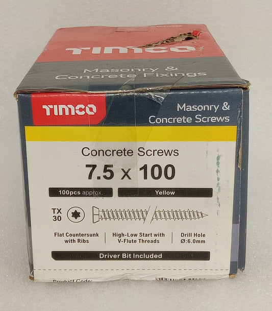 7.5 x 100 concrete screw