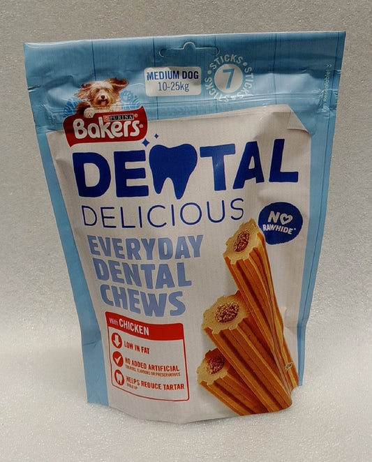 Bakers Medium Dog Dental Chews Chicken 7pk