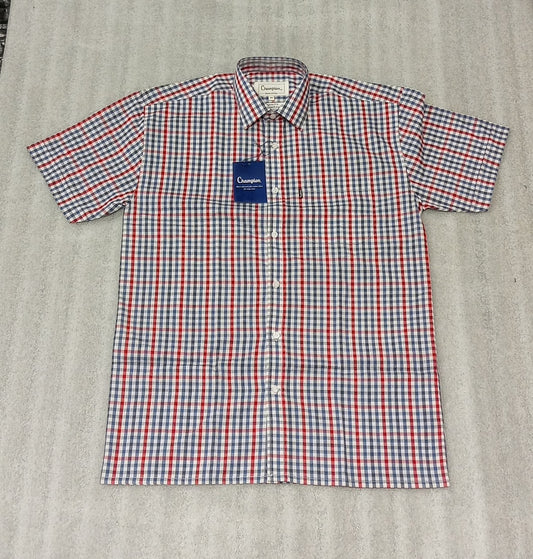 Champion Doncaster Mens Short Sleeve Shirt Blue Size XL