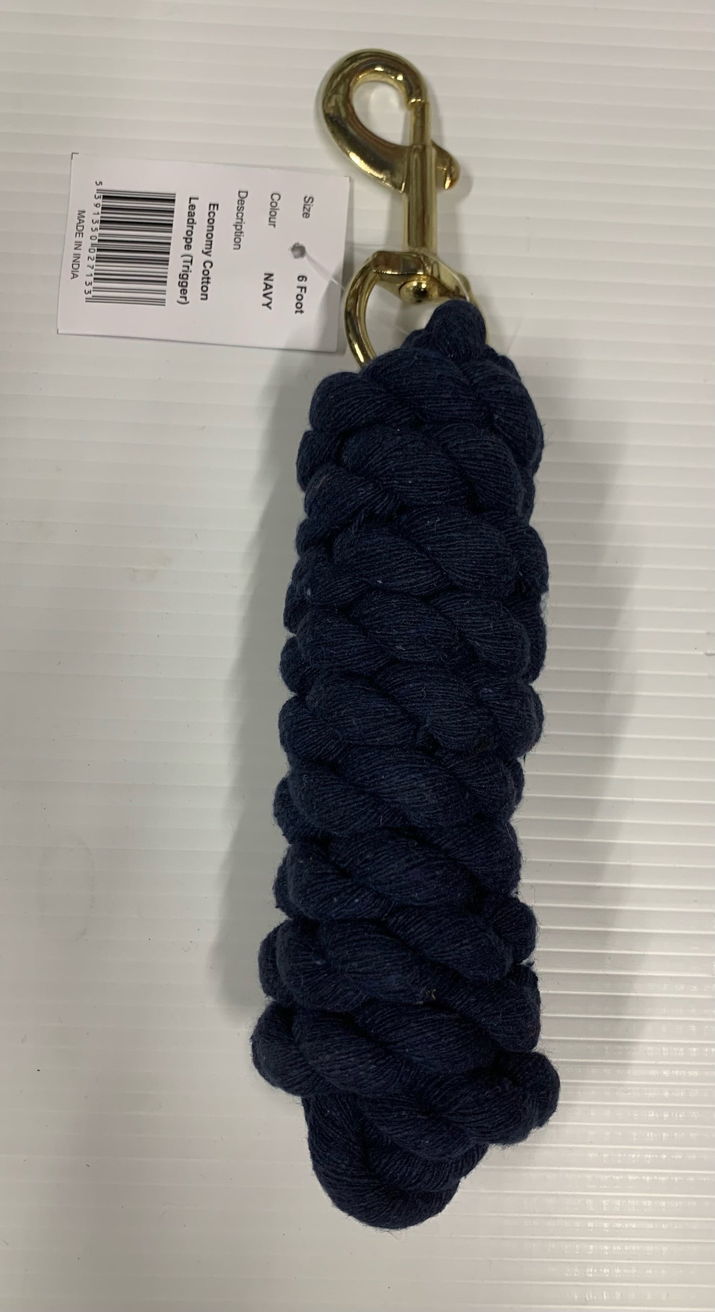 Cotton Trigger Hook Leadrope NAVY