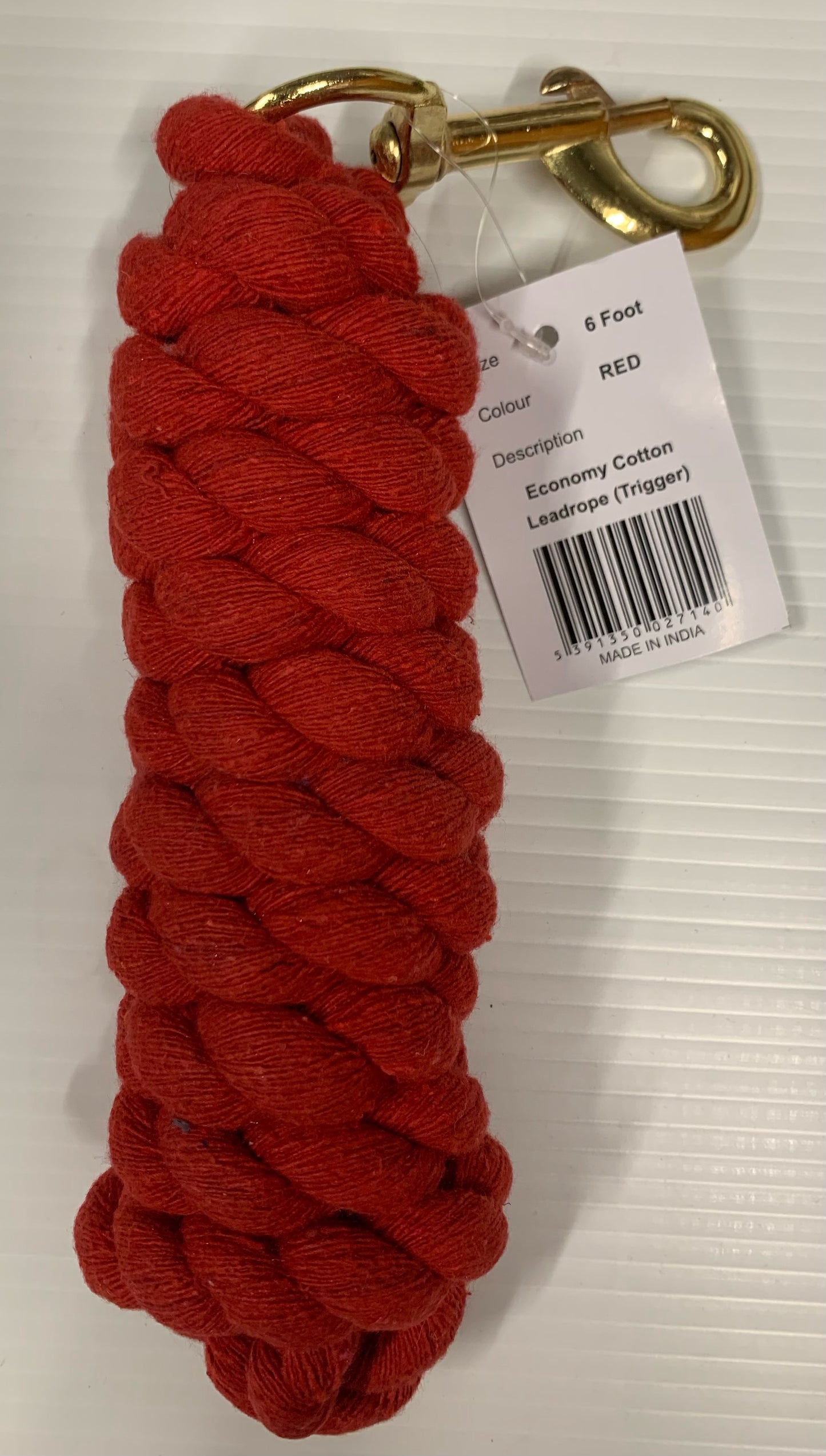 Cotton Trigger Hook Leadrope RED