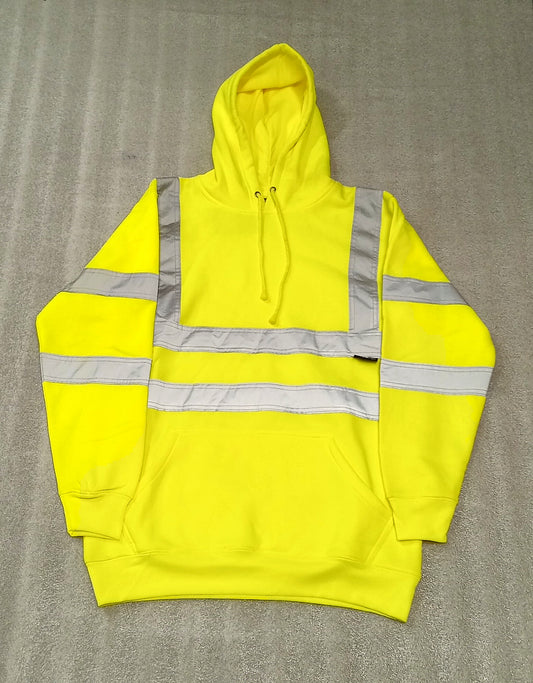 Hi Viz Hooded Sweatshirt Fluro Yellow Medium