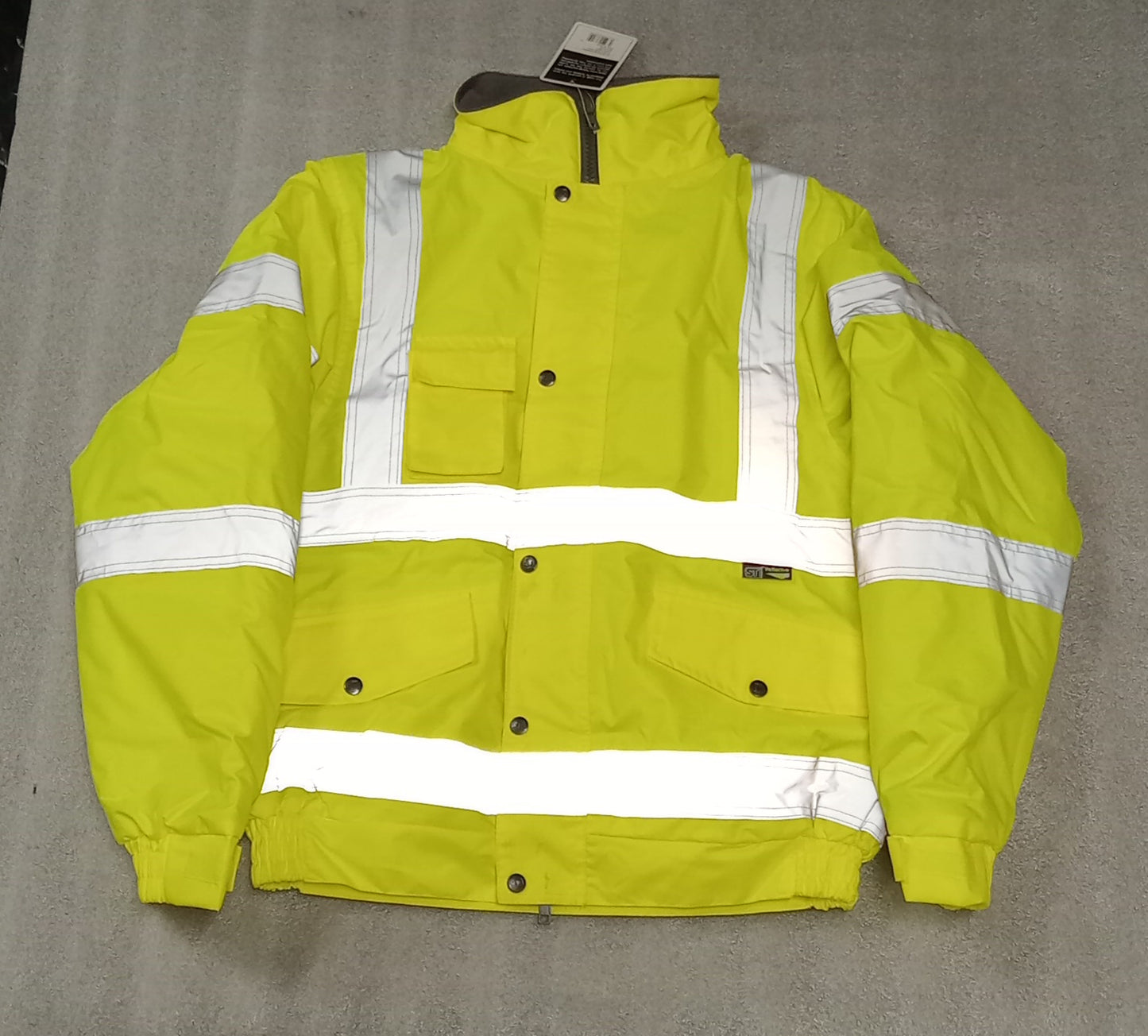 Hi Viz Bomber Jacket Fluro Yellow Size Medium