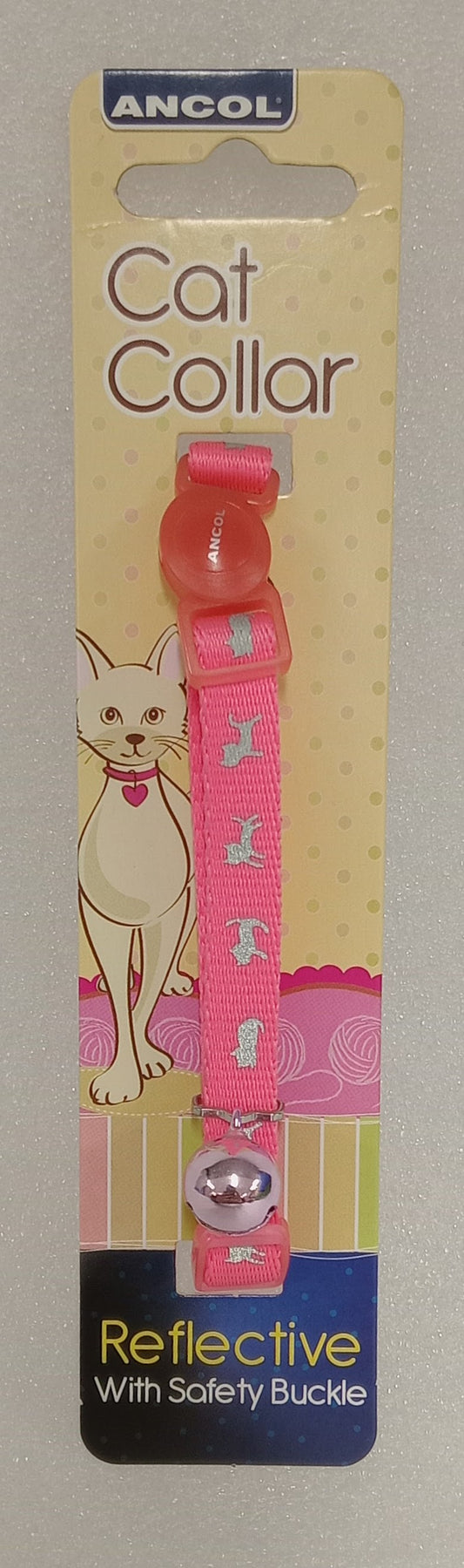 ANCOL REFLECTIVE PINK CAT COLLAR
