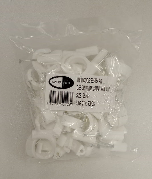 Nail In Clips 28mm 100pk