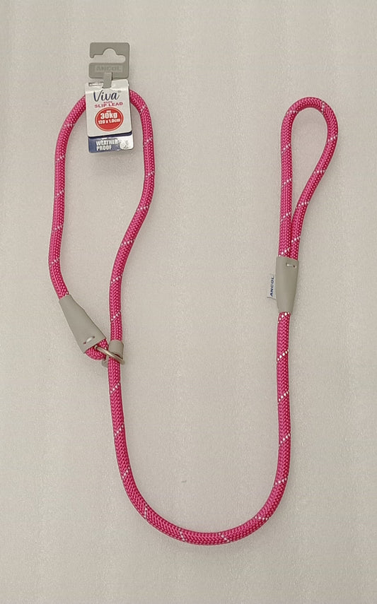 ANCOL VIVA ROPE SLIP LEAD 30KG PINK
