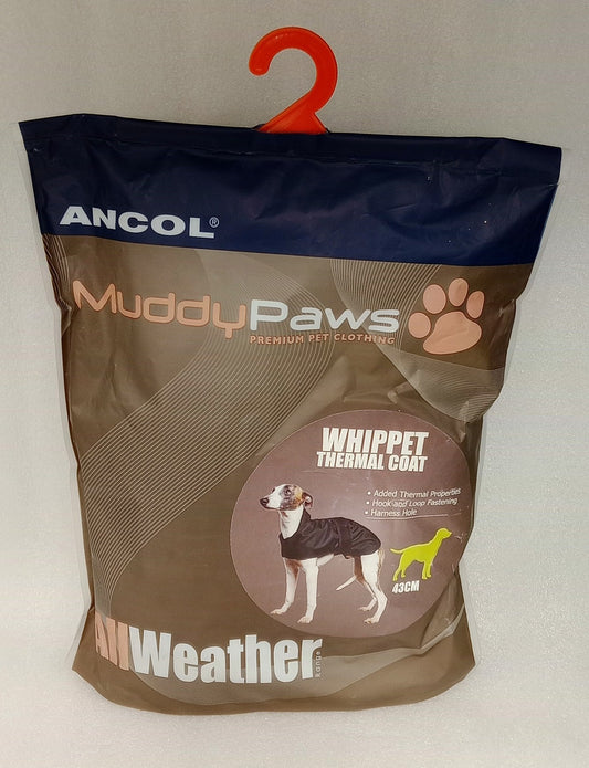 WHIPPET COAT BLACK 43CM