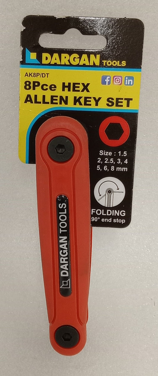 Allen Key Set 8Pce Penknife Hex 2.5-10MM