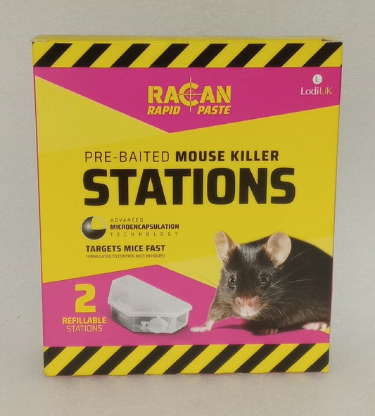 Pre-baited mouse killer stations