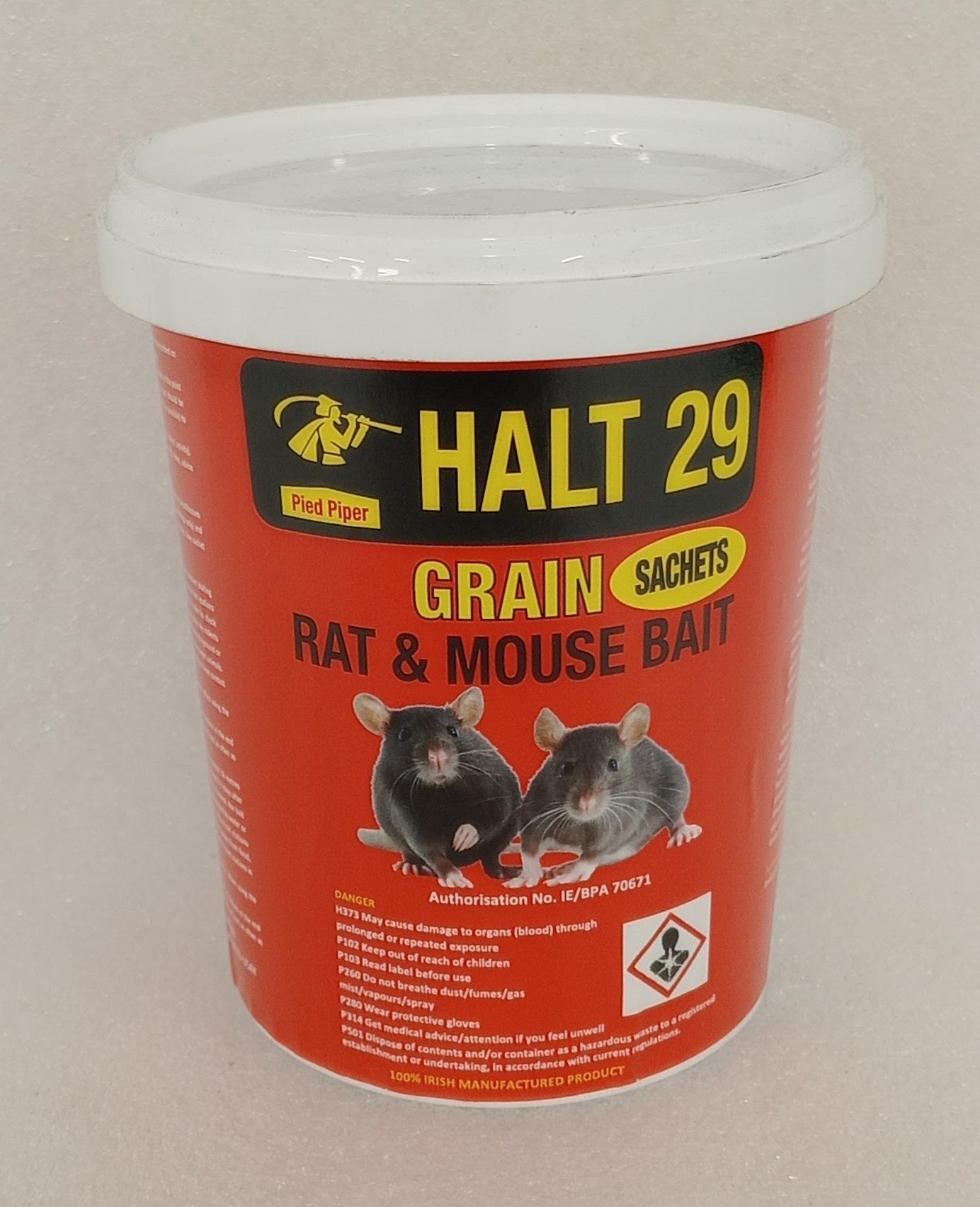 Pied Piper Halt 29 Rat & Mouse Grain Bait 150G Tub 3x50g