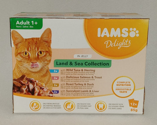 Iams Cat Delight Land & Sea In Jelly 12PK 85g