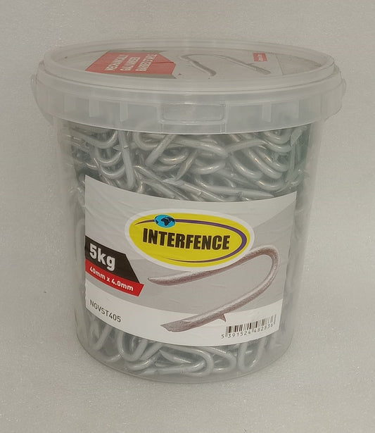 Barbed Staples 40mm x 4mm 5KG Tub