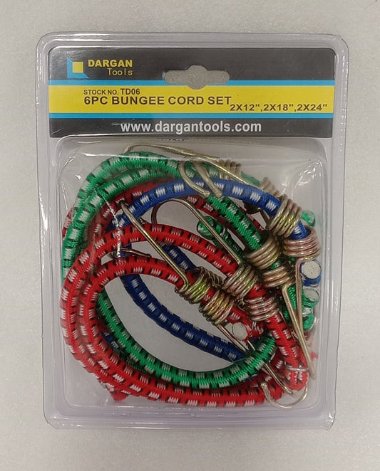 Tie Down 6pc Bungee Strap 12/18/24inch x 2