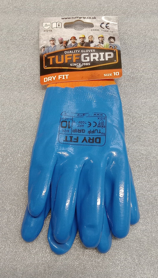 tuffgrip dry fit size 10 blue