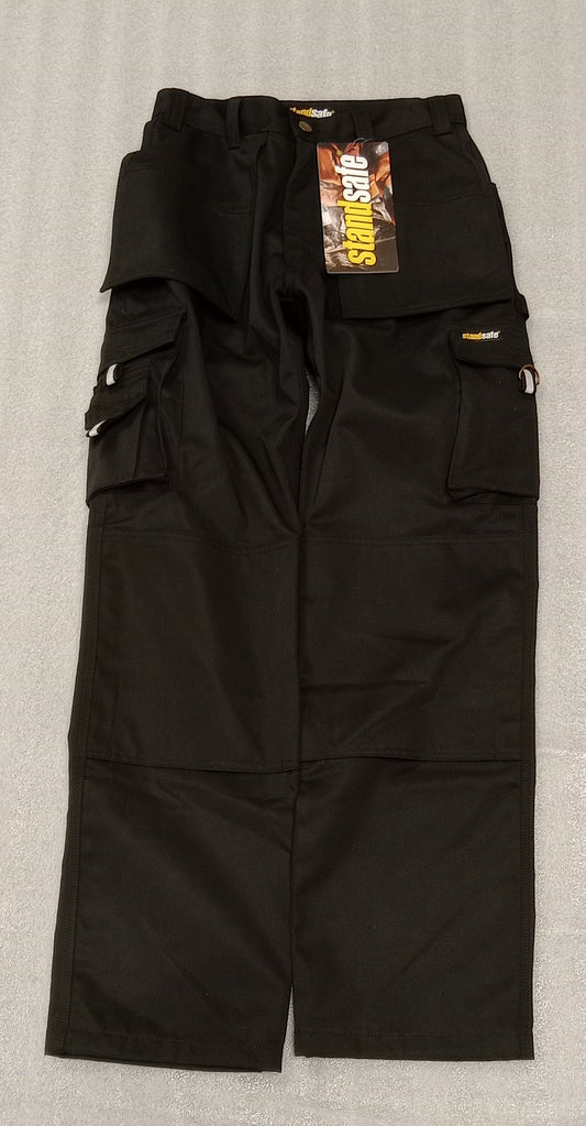 Standsafe Work Trs Black Size R/L 30W