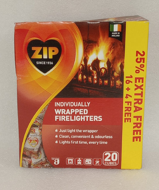 ZIP 20 WRAPPED FIRELIGHTERS